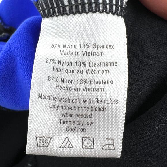 ALO Womens Color Block Leggings Black and Blue Size M 25" Inseam - Picture 6 of 7